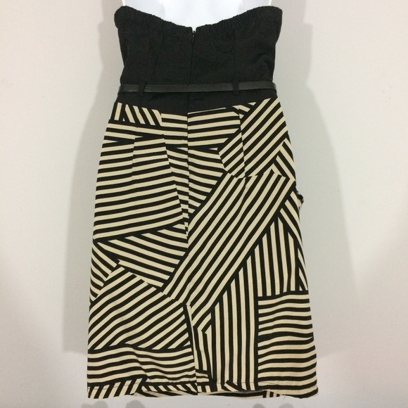 Forever 21 Womens S Black & Tan Strapless Dress - Picture 2 of 7
